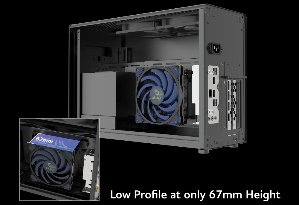 Chladič CPU AKASA Alucia H6LS M2, Low profile, 6 Heatpipes černý AKASA Alucia H6LS M2 skvěle zapadne i do malých skříní