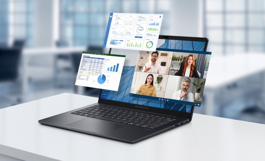 Detail funkce AI Meet na displeji ExpertBook B3