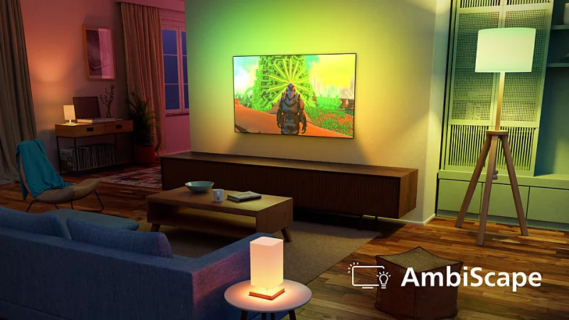 Televize Philips 65PQS8631 Umožňuje synchronizaci s chytrými žárovkami