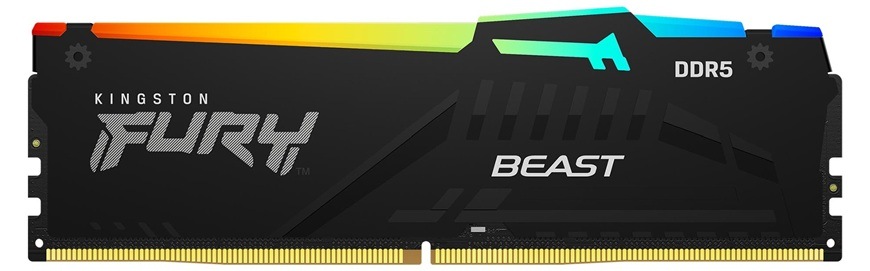 Operační paměť Kingston FURY Beast RGB 64GB (2x32GB) DDR5 6000MHz CL36 1Rx8 černý Detail obrázku paměti RAM.