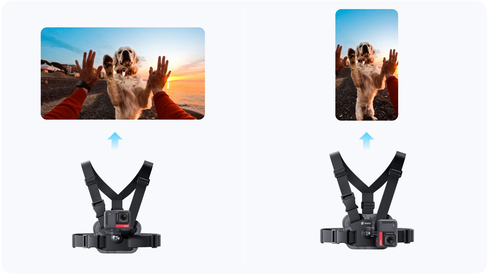 Popruh na hrudník Insta360 Chest Strap černý Záběry na šířku a na výšku pořízené díky popruhu Insta360 Chest Strap