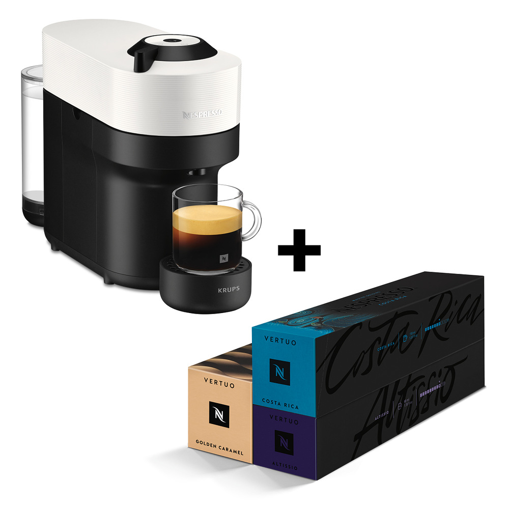 Kapslový kávovar Krups Nespresso Vertuo Pop XN920110P bílý