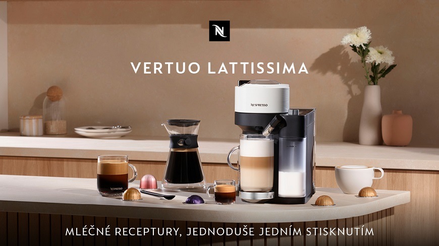 Kapslový kávovar De'Longhi Nespresso Vertuo Lattissima ENV300.W bílý Kapslový kávovar De'Longhi Nespresso Vertuo Lattissima ENV300.W bílý