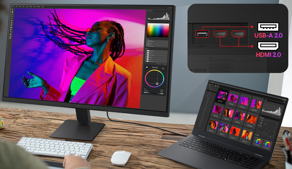 Monitor LG 32U701SB-B černý LG 32U701SB-B nabízí i USB-C