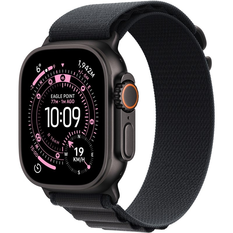 Chytré hodinky Apple Watch Ultra 3 GPS + Cellular 49mm černý titan - černý alpský tah - L