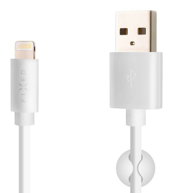 Kabel FIXED USB/Lightning, MFI, 2m bílý