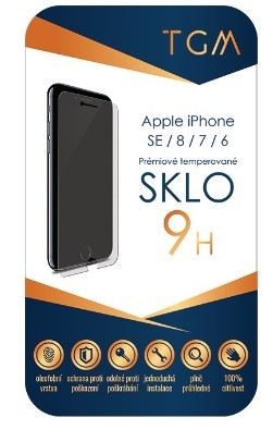 Tvrzené sklo TGM na Apple iPhone 6/7/8/SE (2020/22) průhledné