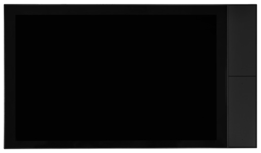 Přední strana ovládacího panelu Shelly Wall Display XL se 10.1'' displejem v černé barvě