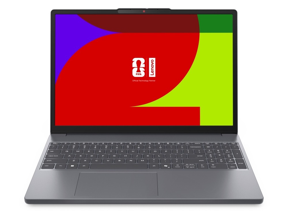 Notebook Lenovo IdeaPad Slim 3 15IPH11 šedý Otevřený a zapnutý notebook Lenovo IdeaPad Slim 3 15IPH11 zepředu