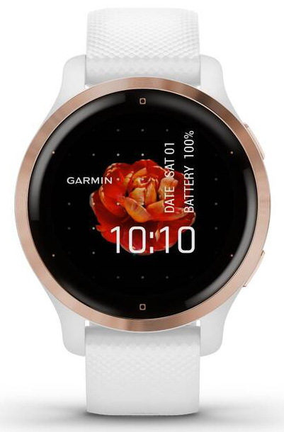 GPS hodinky Garmin Venu 2S - ZÁNOVNÍ - 12 měsíců záruka - Rose Gold/White Leather Band