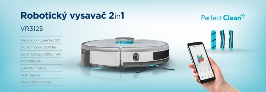Robotický vysavač Concept Perfect Clean VR3125 bílý Concept Perfect Clean VR3125, bílá