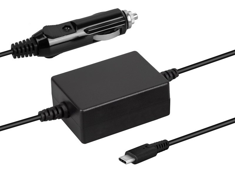 Napájecí adaptér Avacom autozapalovač/USB-C 65W PD černý