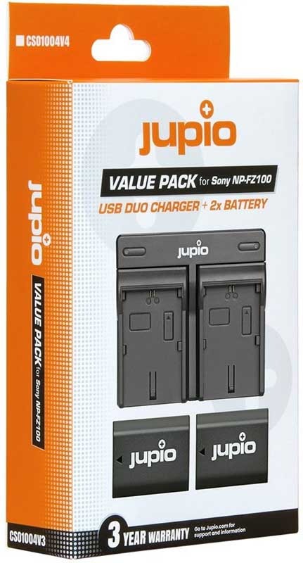 Baterie Jupio 2x NP-FZ100 2040 mAh + duální nabíječka (Sony) černá