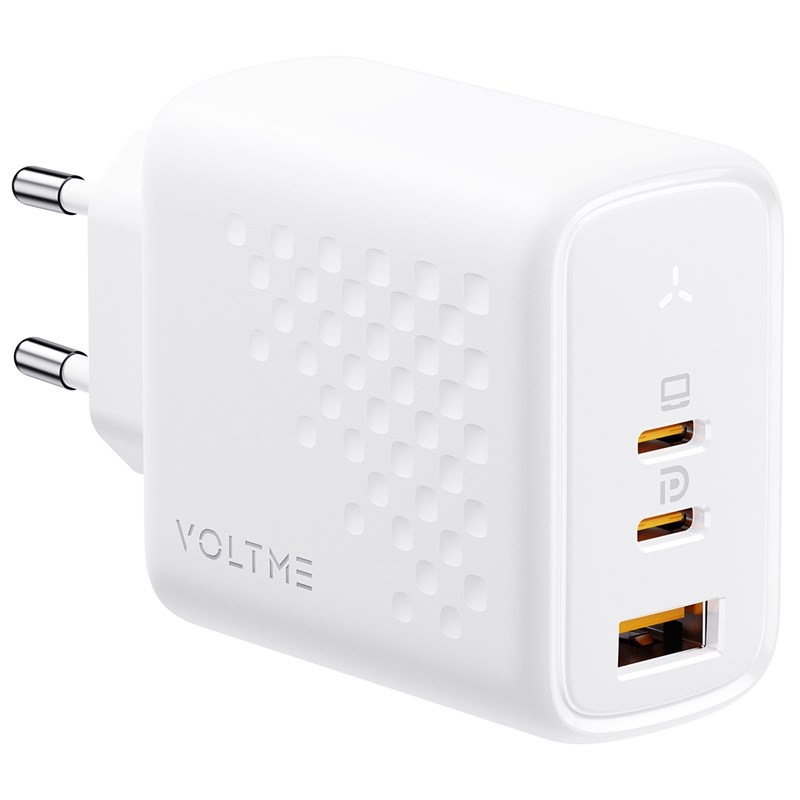 Nabíječka do sítě Voltme Revo 65 2xUSB-C, 1xUSB-A 65W bílá