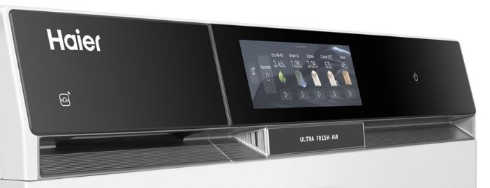 Detail předního panelu pračky Haier X SERIES 11 SUPERDRUM