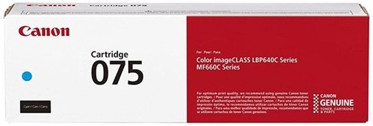 Azurový toner Canon 075 C, 6364C002 s výtěžností 1300 stran