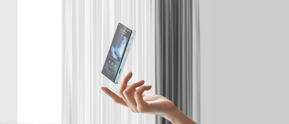 HiFi přenosný digitální přehrávač FiiO JM21 stříbrný/modrý