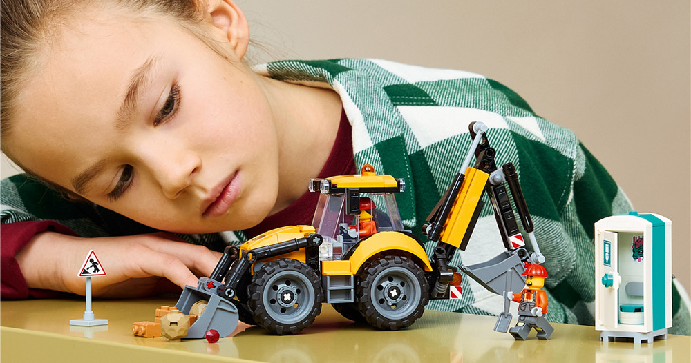 Stavebnice LEGO® City 60480 Žlutý nakladač s rypadlem 301 dílků LEGO vytvoří model o rozměrech 10 × 28 × 7 cm pro děti od sedmi let s aplikací LEGO Builder.