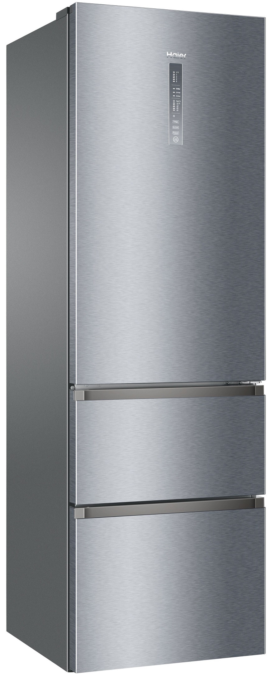Chladnička s mrazničkou Haier A3FE835CGJE titanium