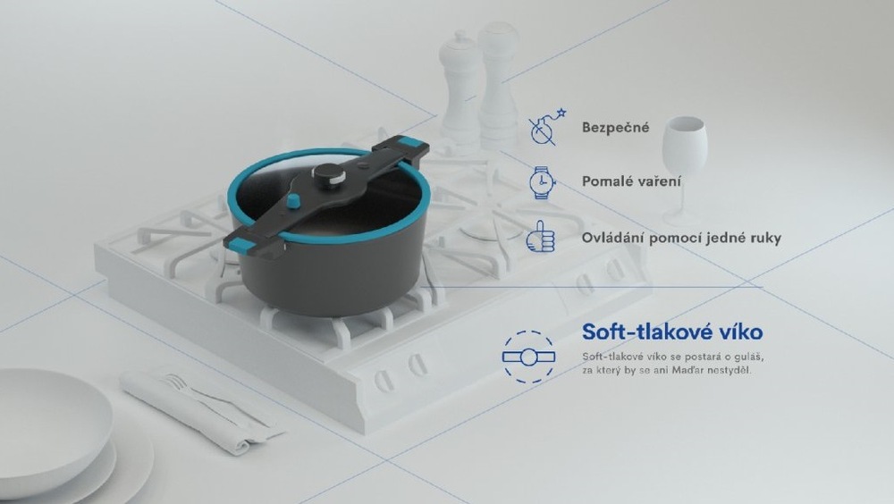Elektrický pečící hrnec Remoska T41/41 Tria Grey, dušení