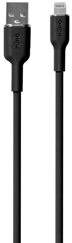 Kabel Puro Soft Lightning/USB-A 12 W, 1,5 m - černý
