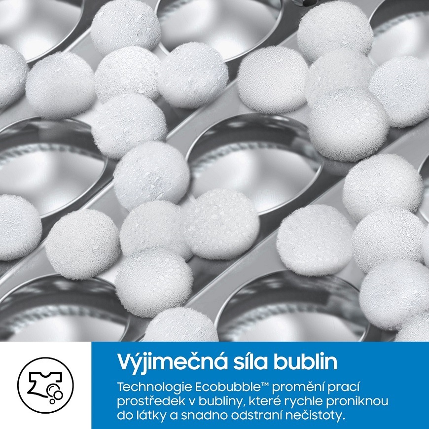 Bublinky napěněného pracího prostředku - funkce EcoBubble