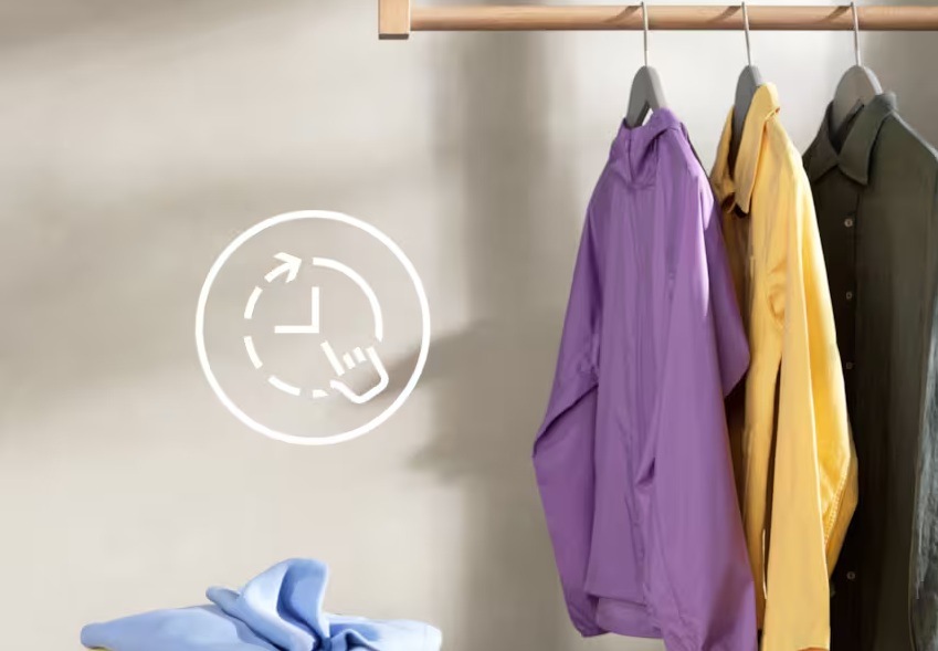 Pračka Electrolux SensiCare 600 EWS6526BC bílá Košile na věšáku a symbol funkce Time Manager – hodiny s rukou