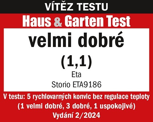 Rychlovarná konvice ETA Storio 9186 90040 béžová Rychlovarná konvice ETA918690040, ocenění