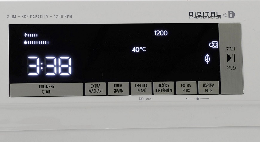Pračka ETA 355790000A bílá Pračka ETA 355790000A, ovládací panel