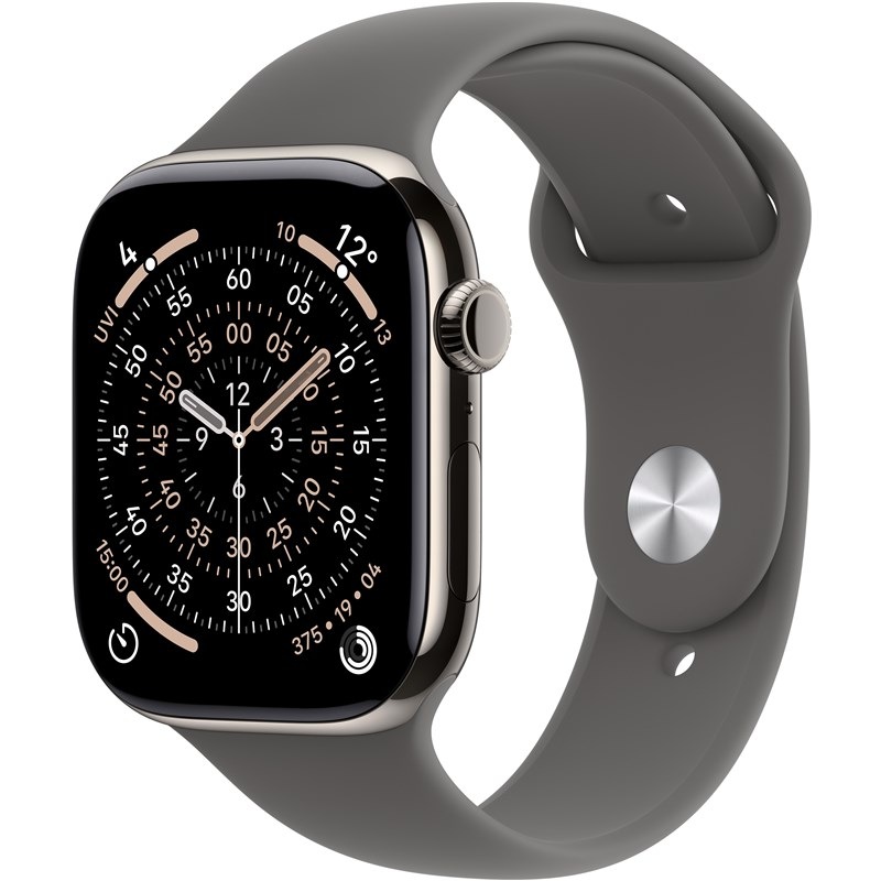 Chytré hodinky Apple Watch Series 11 GPS + Cellular 46mm přírodní titan - skálově šedý sportovní řemínek - S/M
