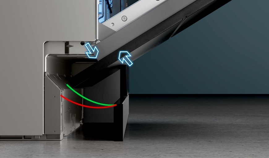 Detailní záběr na varioPanty u myčky Siemens