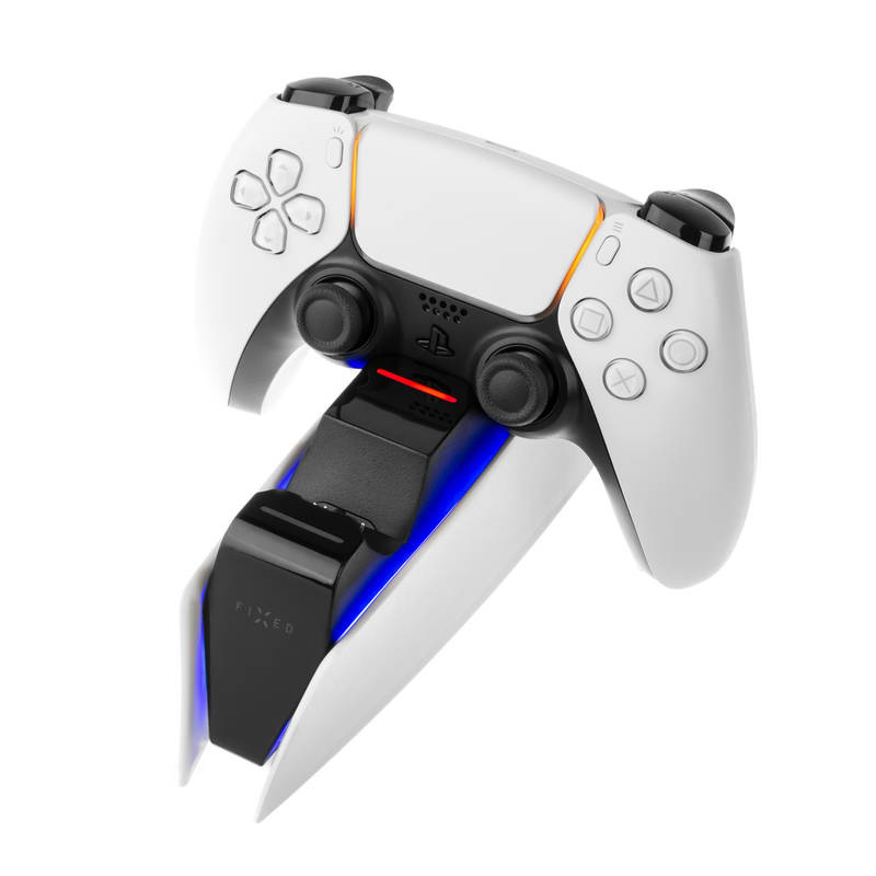 Dokovací stanice FIXED pro dva bezdrátové ovladače DualSense PlayStation 5 černá/bílá FIXED Dokovací stanice pro PS5