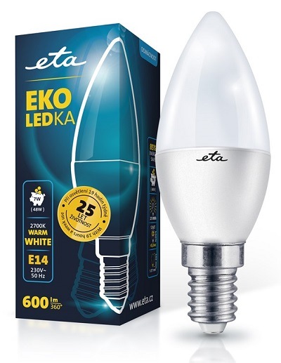 žárovka ETAC37W7WW01, teplá bílá