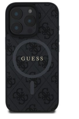 Kryt na mobil Guess 4G Colored Ring na Apple iPhone 16 Pro, MagSafe černý