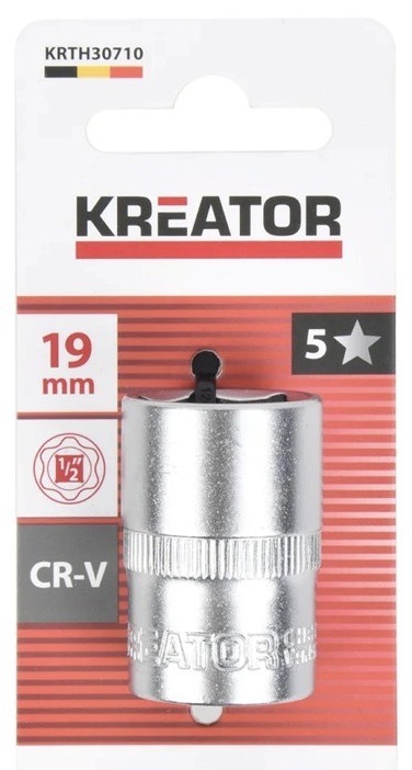 Nástrčná hlavice Kreator s rozměrem 19 mm, kvalitní ocel