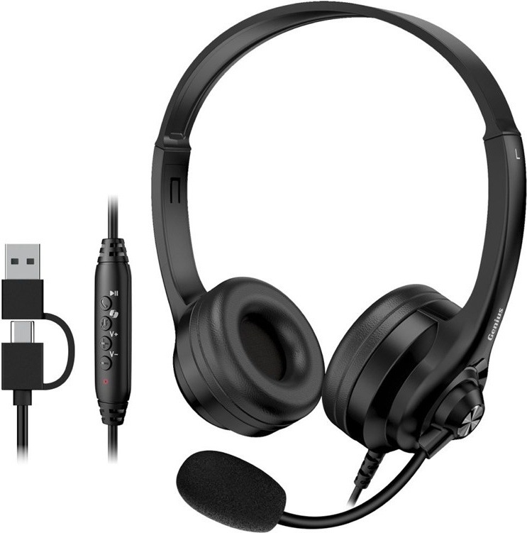 Profesionální headset Genius HS-235U AI, černá barva