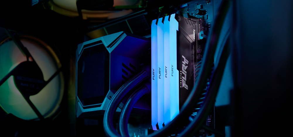 DIMM Kingston FURY Beast Black RGB 32 GB (2× 16 GB) (KF432C16BB2A2-32)