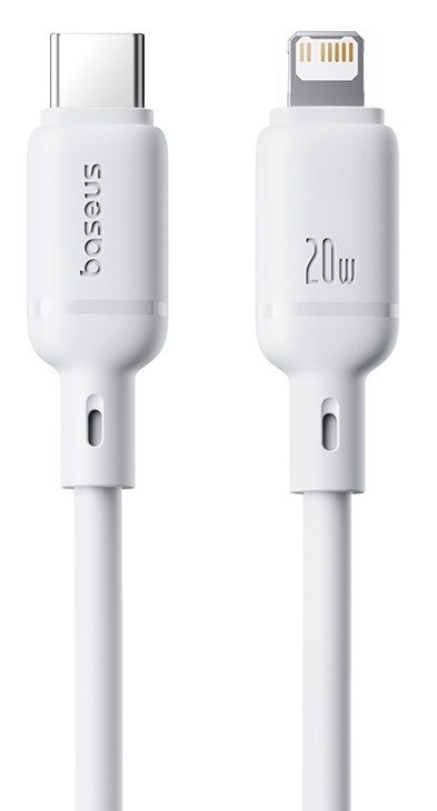Kabel Baseus Silky USB-C/Lightning, 20W, 1m bílý