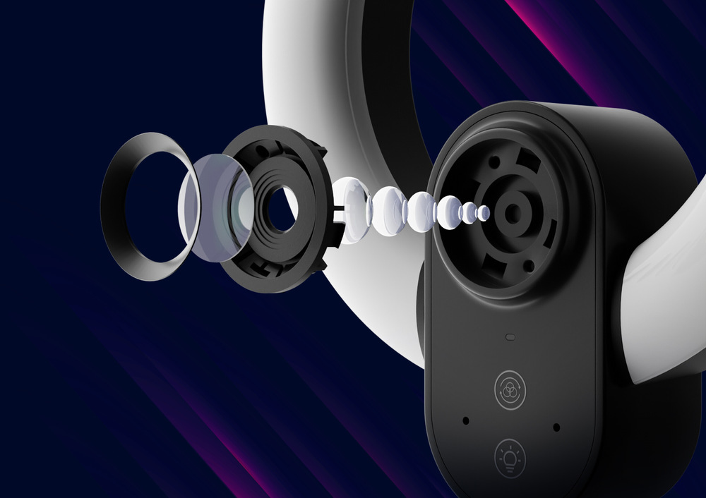 Webkamera Lorgar Circulus 910 pro Streaming černá Webkamera Lorgar Circulus 910 rozložený objektiv