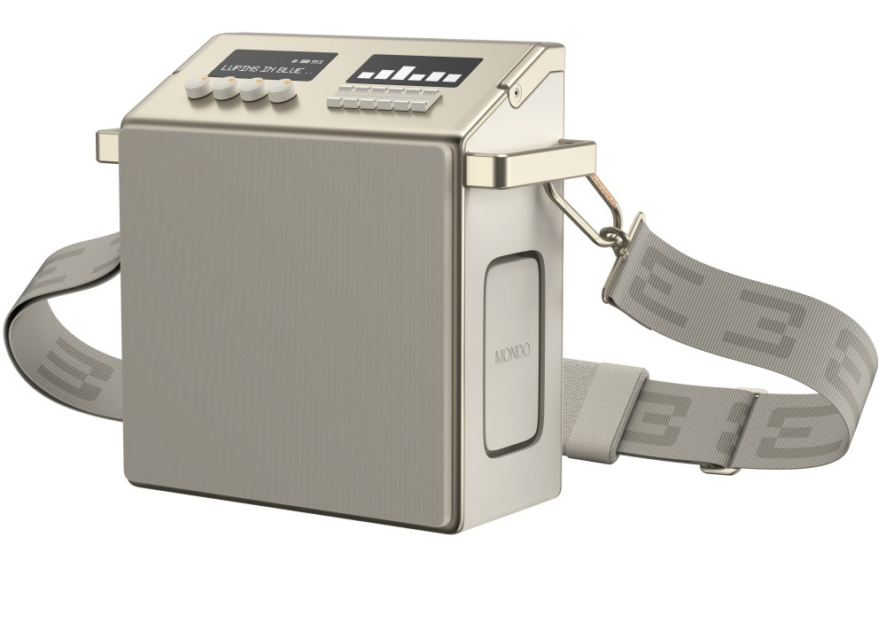 Přenosný reproduktor Mondo Speaker Medium šedý Přenosný reproduktor Mondo Speaker Medium, přední pohled