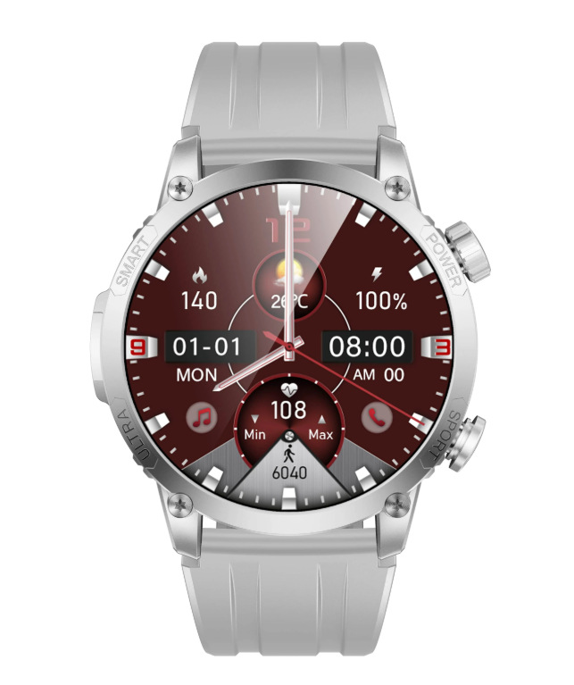 Chytré hodinky ARMODD Silentwatch 7 Pro GPS s kovovým řemínkem + silikonový řemínek stříbrné