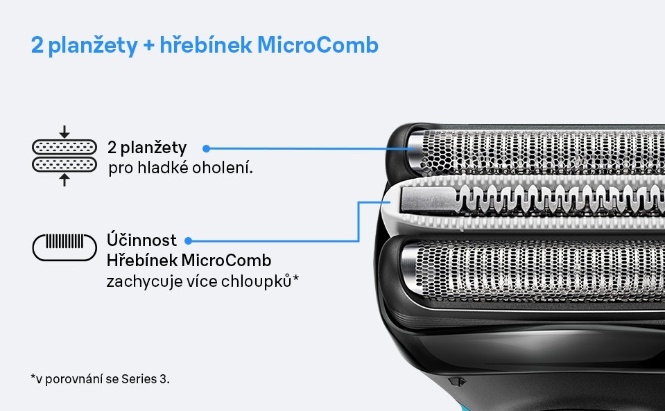 Holicí strojek Braun Series 3+ 3010BT modrý Holicí strojek Braun Series 3+ 3010BT