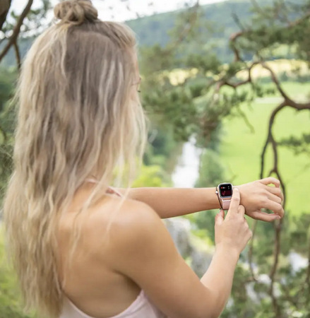 Chytré hodinky Hama Fit Watch 5910 růžové/zlaté Chytré hodinky Hama Fit Watch 5910 růžové/zlaté