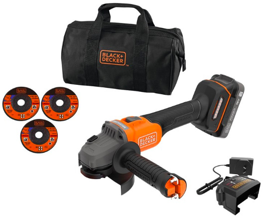 Úhlová bruska Black-Decker BCG6L8D1S-QW (s baterií)
