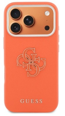 Kryt na mobil Guess PU Resin Logo na Apple iPhone 17 Pro Max oranžový Kryt na mobil Guess PU Resin Logo na Apple iPhone 17 Pro Max - oranžový
