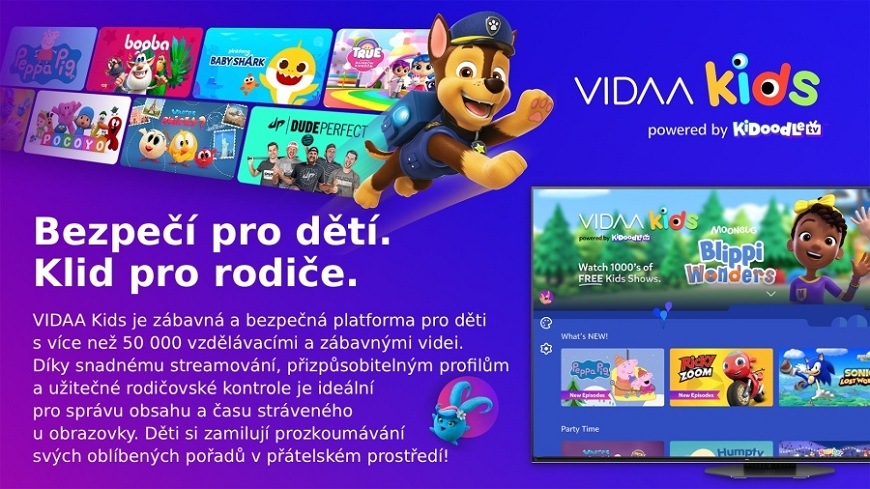 Televize JVC LT-24VDH5505 Banner zobrazující náhled platformy VIDAA Kids a popis této funkce