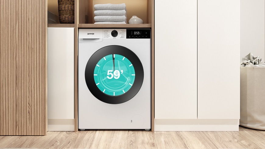 pračka se sušičkou Gorenje WDG2PS954A1D2 s časovým ciferníkem na bubnu