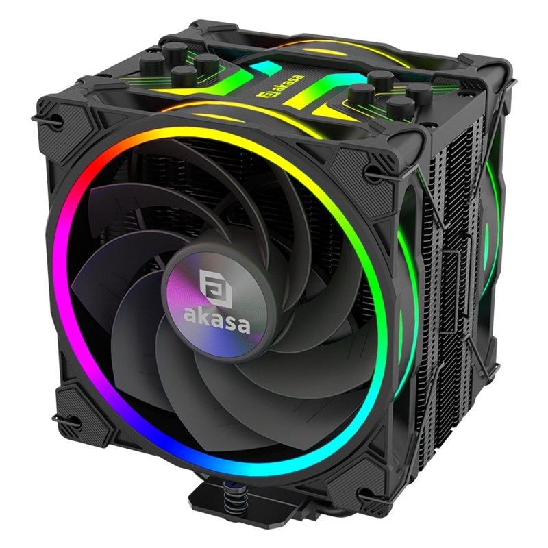 Chladič CPU AKASA H4 Plus + SOHO AR12 Reverse Blade Fan černý