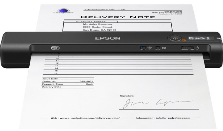 Mobilní skener Epson WorkForce ES-60W s Wi-Fi a USB pro skenování dokumentů A4