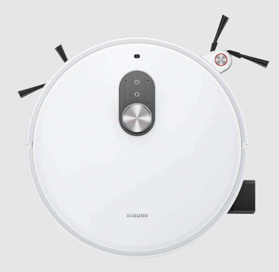 Robotický vysavač Xiaomi Vacuum 6 Pro shora s výsuvným bočním kartáčem